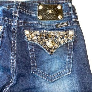 Women’s Miss Me dark denim jeans, MID RISE BOOT “ME8045BL” size 29. NWOT